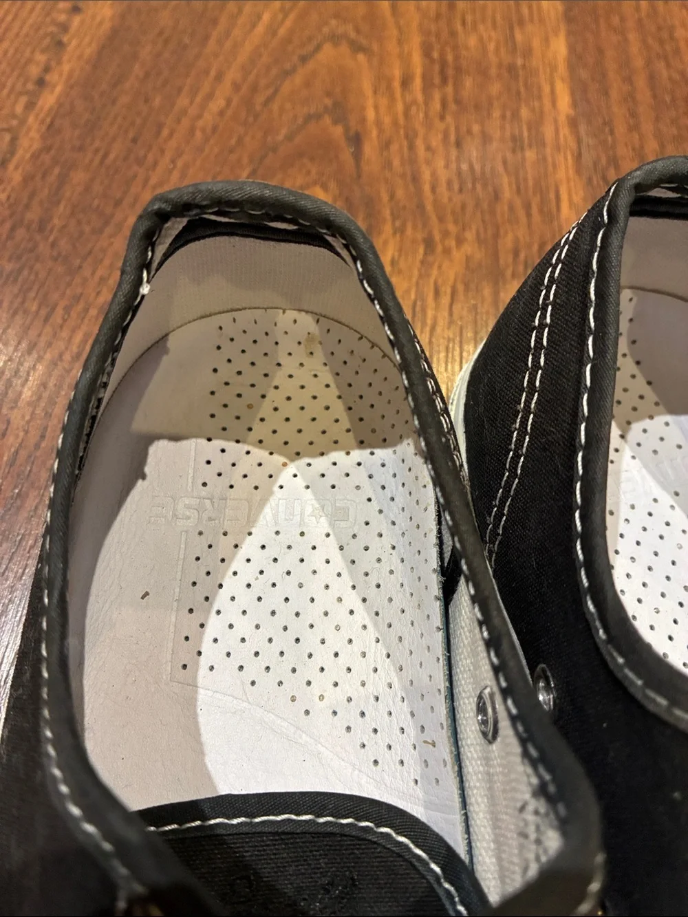 Converse Black Low-Top Canvas Lace-Up Sneakers with Cream Laces - Picture 4 of 7